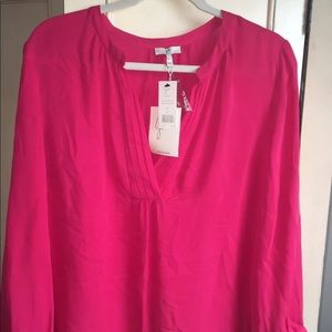 Joie Ameline silk blouse, bright rose